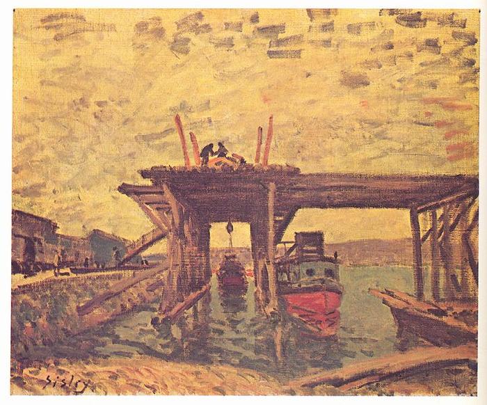 Alfred Sisley Brucke im Bau oil painting image